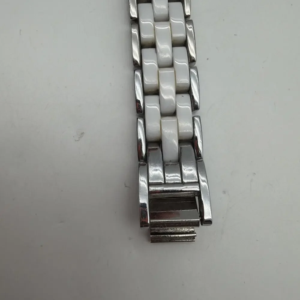 Anne Klein Women’s White Ceramic Silver Tone Watch - Read